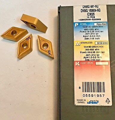 Iscar Carbide Inserts DNMG 441 NG IC9025 DNMG 150604 NG Qty 4 NEW