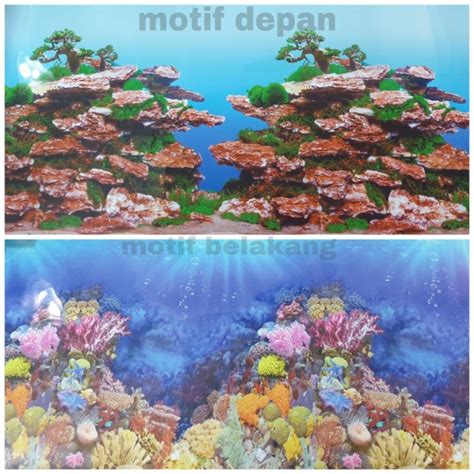 Jual Background Aquarium Tinggi Cm Panjang Meter Gambar Terumbu