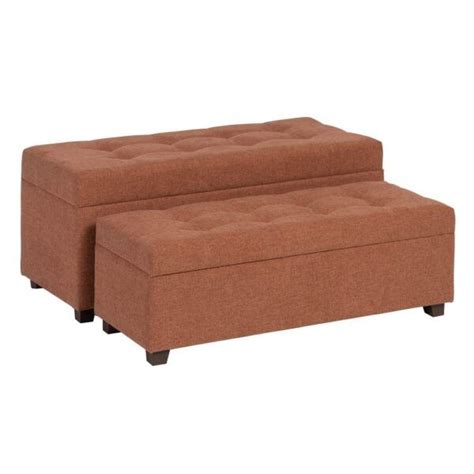 Kinnia Design - S/2 banqueta-baúl teja tejido-madera 102 x 41 x 43 cm ...