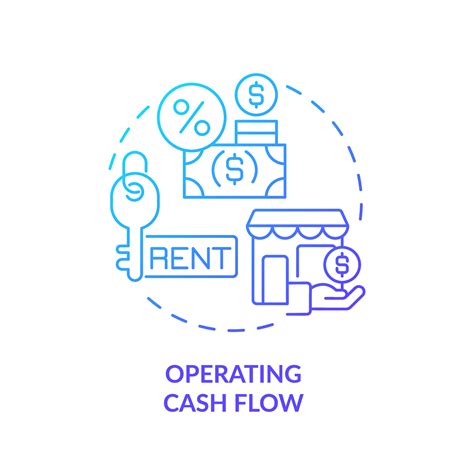 2d Gradient Operating Cash Flow Icon Simple Isolated Vector Blue Thin