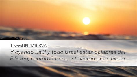 1 Samuel 17 11 RVA Desktop Wallpaper Y oyendo Saúl y todo Israel