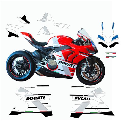 Stickers Kit Tricolor Design Ducati Panigale V V