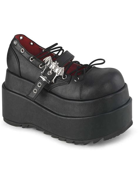 BEAR-23 Bat Buckle Platform Shoes