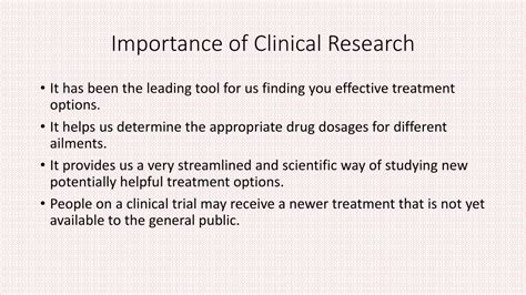 Ppt Clinical Research Importance And Career Powerpoint Presentation