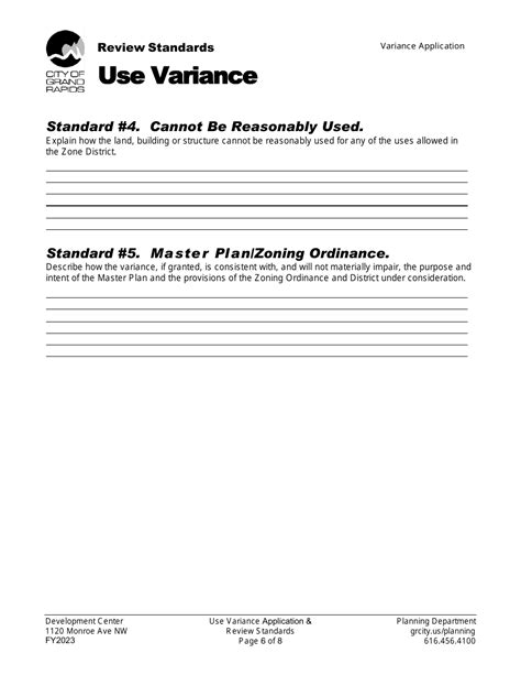 City Of Grand Rapids Michigan Application Use Variance Fill Out