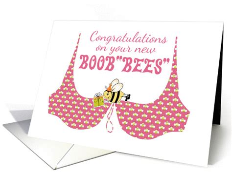 New Boob Job Boob Bees Pink Bra With Bees And Bee With Gift Card