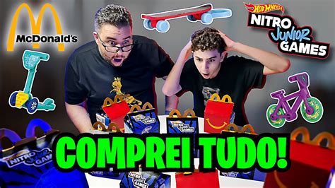 Brindes Mclanche Feliz Hot Wheels Nitro Junior Games Do Mcdonald S Unboxing Youtube