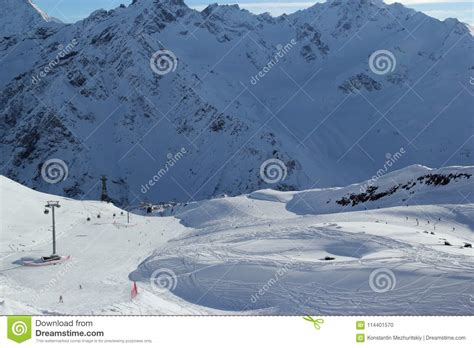 Mountain Ski Resort Elbrus Russia Gondola Lift Landscape Winter