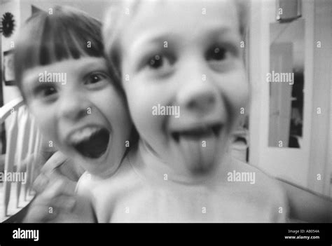 Sisters Making Goofy Faces Black And White Stock Photos And Images Alamy