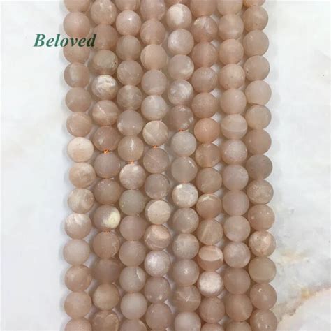 5strands Natural Round Matte Pink Moonstone Loose Beads Boho Flash