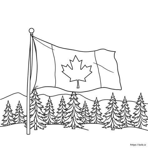 Bandera De Canadá Para Colorear