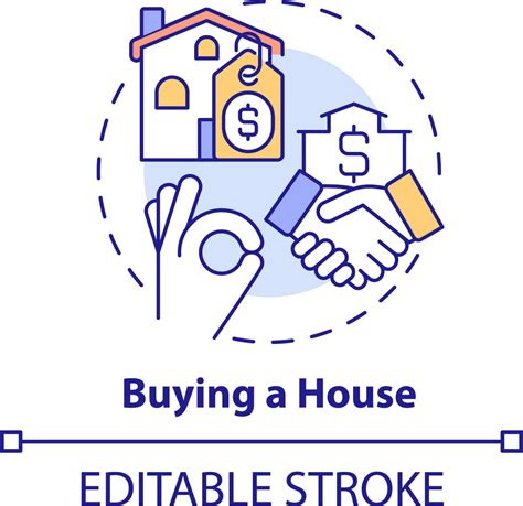 Buying house concept icon. Life skill abstract idea thin line