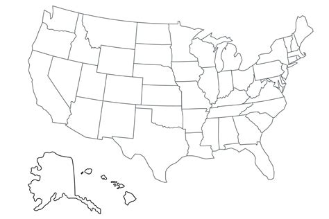 US States Quiz 50 States Quiz Map Printable Outline Comes With Labeled ...