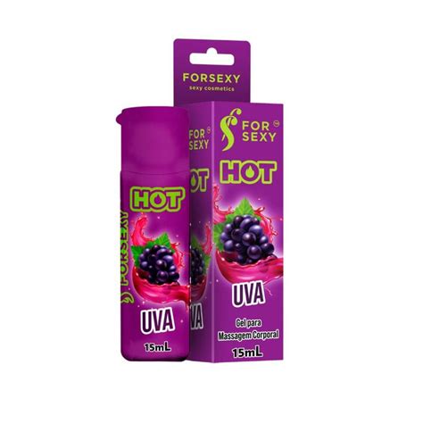 Óleo para Massagem Comestível Sabor Uva Hot g ForSexy Gel para Sexo Magazine Luiza