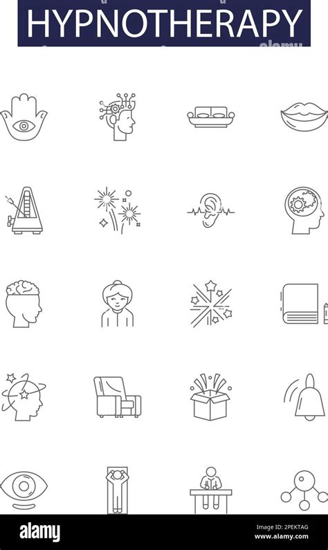 Hypnotherapy Line Vector Icons And Signs Therapy Hypnotherapist