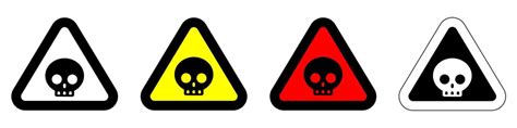 Premium Vector Set Danger Triangle Skull Warning Sign Of Caution