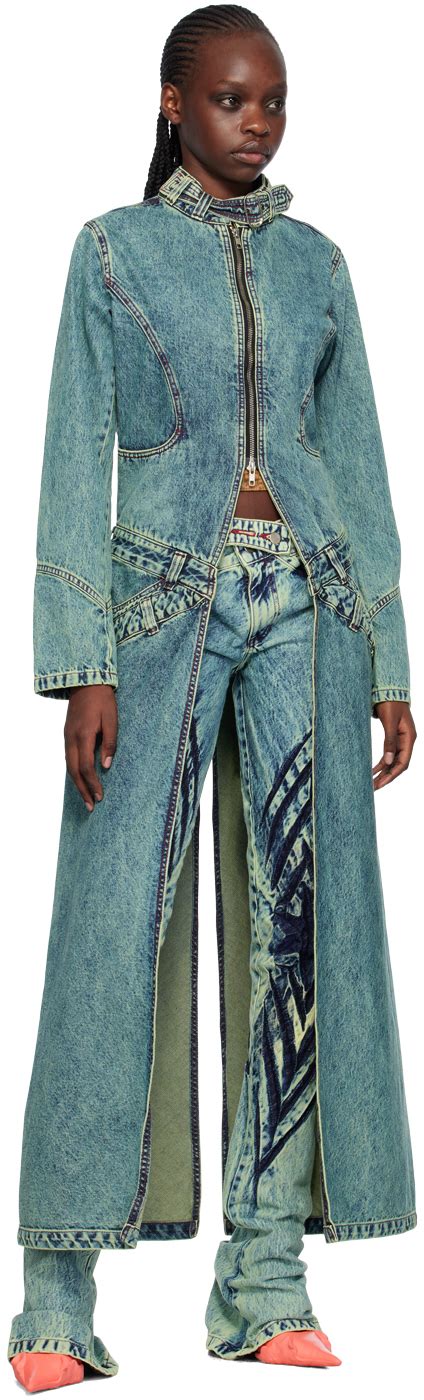 Masha Popova Ssense Exclusive Blue Denim Coat Masha Popova