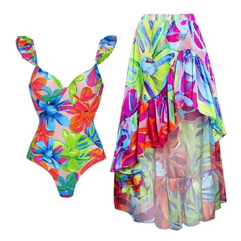 Generic 2025 New Bikini Mini Flounced Printed Split Swimsuit Suit Female 2642 Walmart