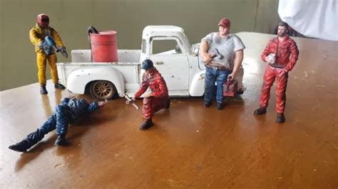 Miniatura Mecânicos Hot Girl Garagem Maquete Dioramas Parcelamento sem juros
