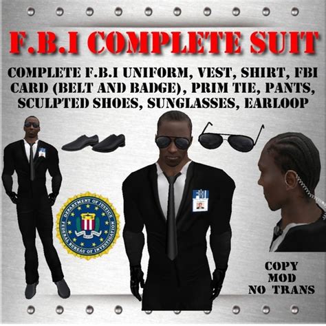 Second Life Marketplace - FBI suit FBI Costume FBI Uniform FBI Uniforms ...