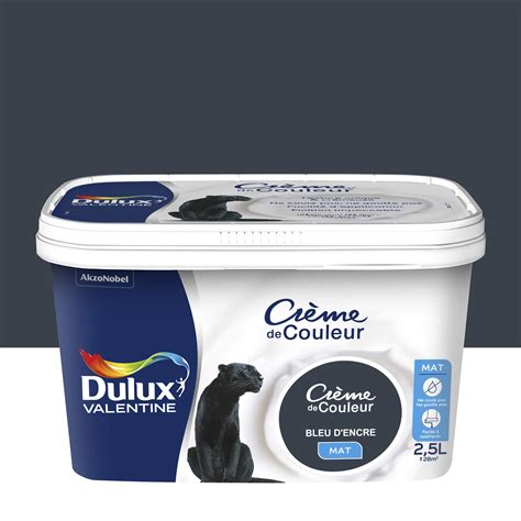 Peinture mur boiserie Crème de couleur DULUX VALENTINE bleu dencre