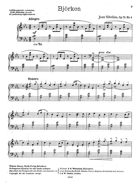 Sibelius 5 Pieces For Piano Op 75 No 4 The Birch Pdf