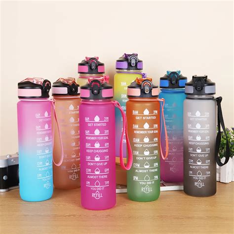 Bouteille D Eau De Sport De Motivation Tanche Carafes De Fitness Pour