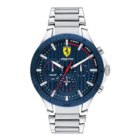 Buy Scuderia Ferrari Pista Dual Track 0830855 Multifunction Blue Dial