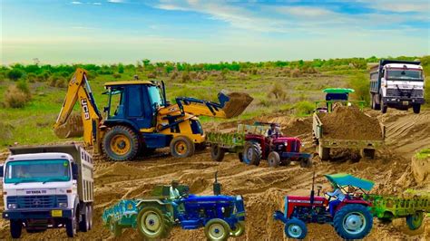 Jcb Dx Backhoe Fully Loading Mitti Mud In Truck For Making Fishing