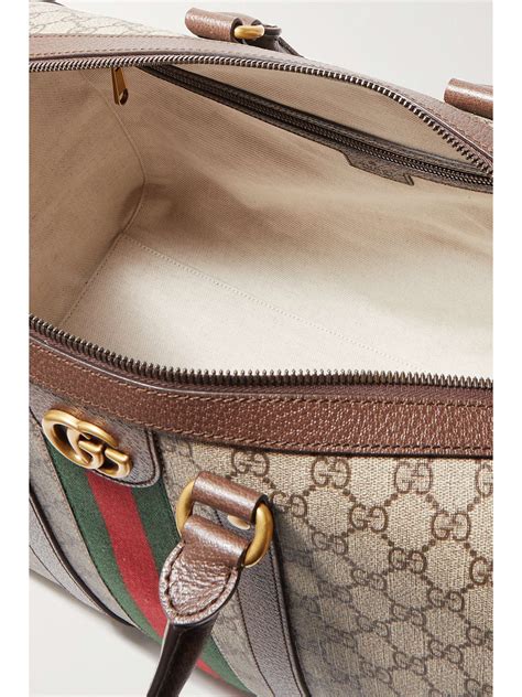 Gucci Ophidia Leather Trimmed Printed Coated Canvas Weekend Bag Net A