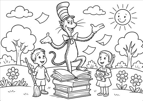cat in hat coloring pages 3