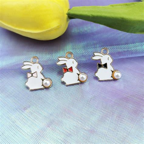 10pcs Enamel Rabbit Charm Pendantanimal Charmsjewelry Etsy