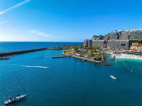 Beautiful Aerial Landscape With Anfi Beach And Resort Gran Canaria