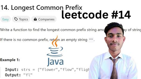 Longest Common Prefix String Arrays Leetcode Java Youtube