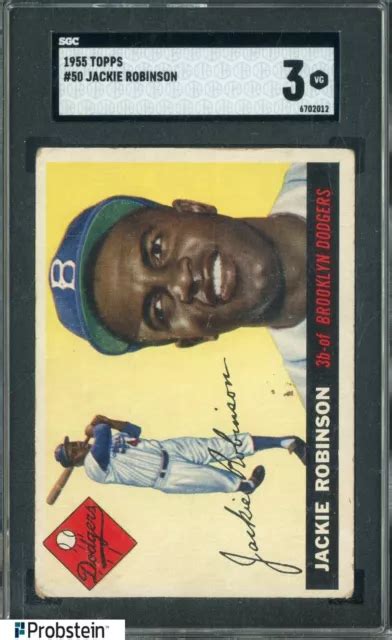 Topps Jackie Robinson Brooklyn Dodgers Hof Sgc Bon Tat Eur