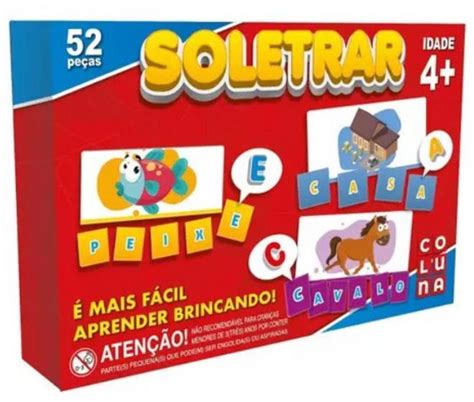 Jogo Pedagógico Soletrar Soletrando 52 peças COLUNA Brinquedos