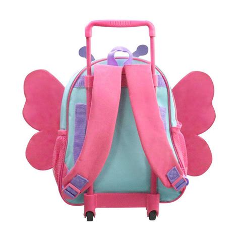 Mochila De Rodinha Borboleta Colorida Escolar Infantil Pets Clio