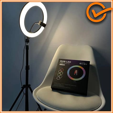 Универсальная кольцевая лампа RGB RL-10 26см с гибким штативом для ...