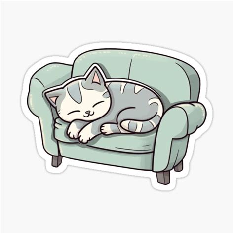 "Sleepy Kitty" Sticker for Sale by AimeeMoonArt | Redbubble