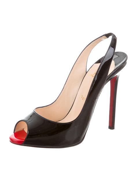 Christian Louboutin Slingback Peep Toe Pumps Black Pumps Shoes Cht76906 The Realreal