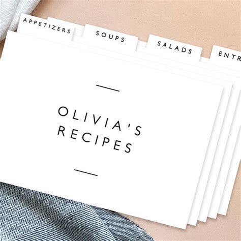 Editable Recipe Card Divider Template Printable Index Card Etsy Canada