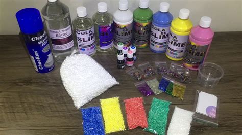 Kit Super Completo Para Fazer Slime Colas Neon Coloridas E Clear O Mais