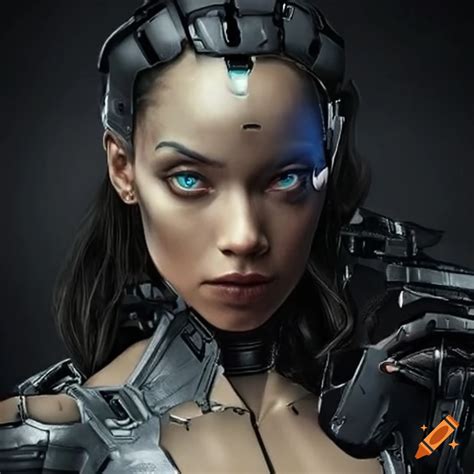 Concept Art Of A Female Cyborg Named Jennifer Lawrence On Craiyon