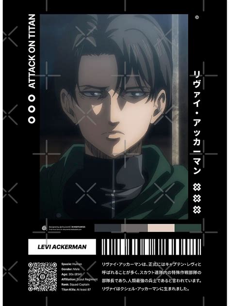 "Levi Ackerman - Attack on Titan (Shingeki no Kyojin) | (s4.v1) | #AOTLVA125" Poster by ...