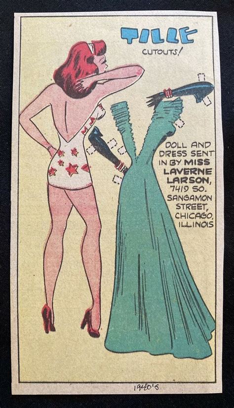 Tillie The Toiler Sunday Funnies Paper Doll 1940s Uncut Newspaper