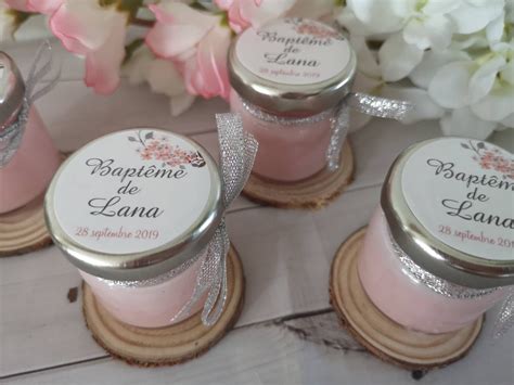 Mini candle gift guests christening girl Cadeau invité bapteme