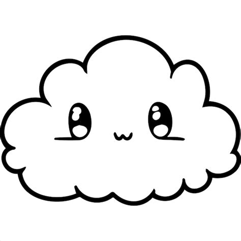 Premium Vector | Kawaii cloud coloring page