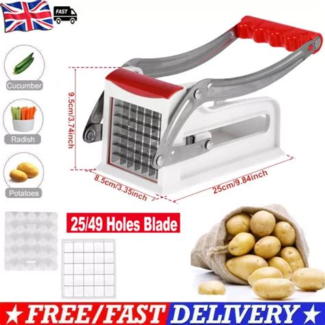 Potato Chipper Chip Chopper Cutter Slicer Maker And 2 Steel Edges French