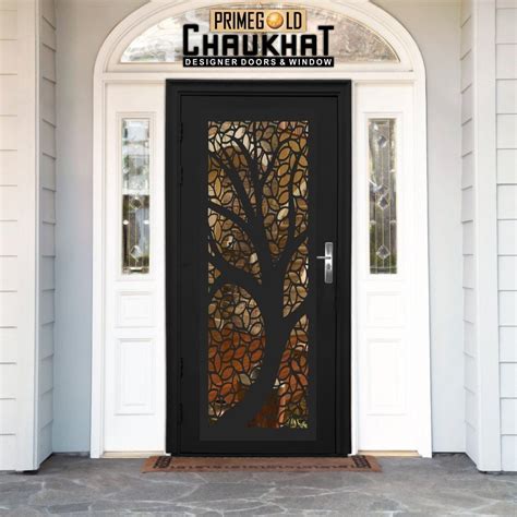 Galvanized Powder Coated Prime Gold CNC Decorative Door Brown At Rs