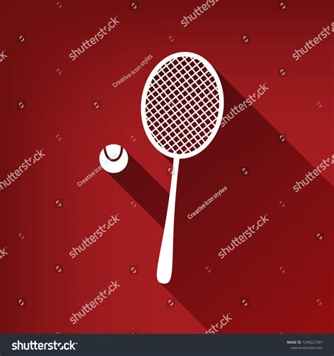 Tennis Racquet Ball Sign Vector White Stock Vector Royalty Free